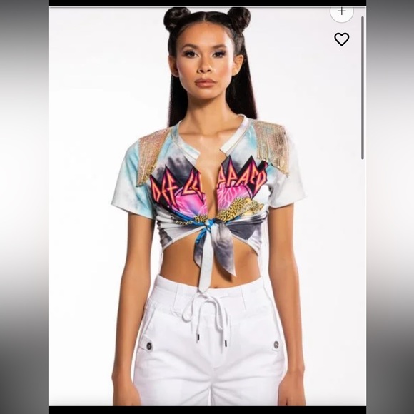 def leppard Tops - DEF LEPPARD TSHIRT IN BLUE MULTI-1X